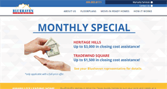 Desktop Screenshot of bluehavenhomes.com